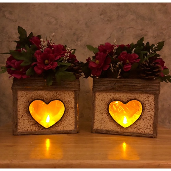 Other - Handmade Glowing Heart Floral Centerpieces
